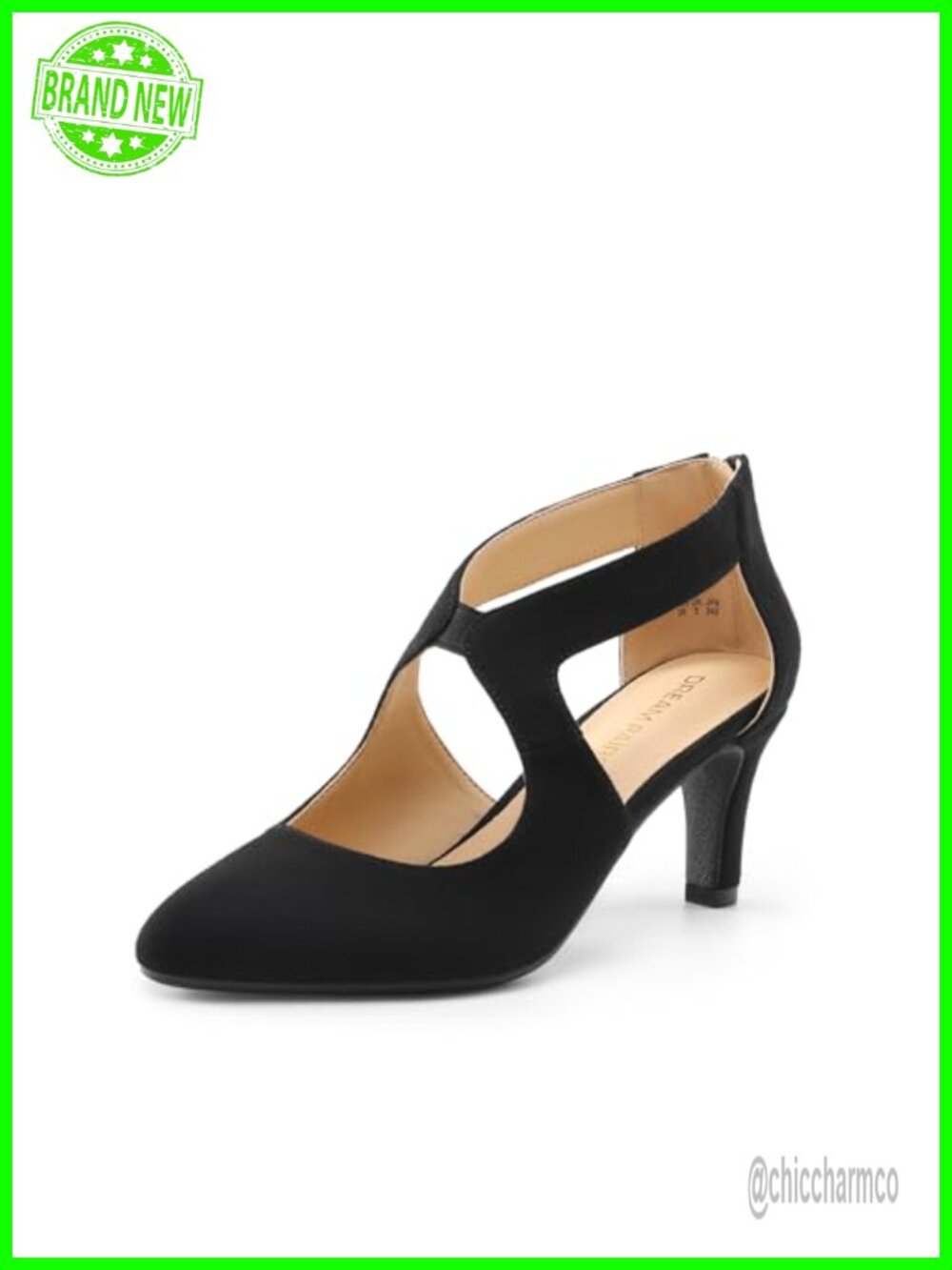 Women's Pumps Kitten Heels Pointed Toe Closed Toe Back Zipper Dress Shoes